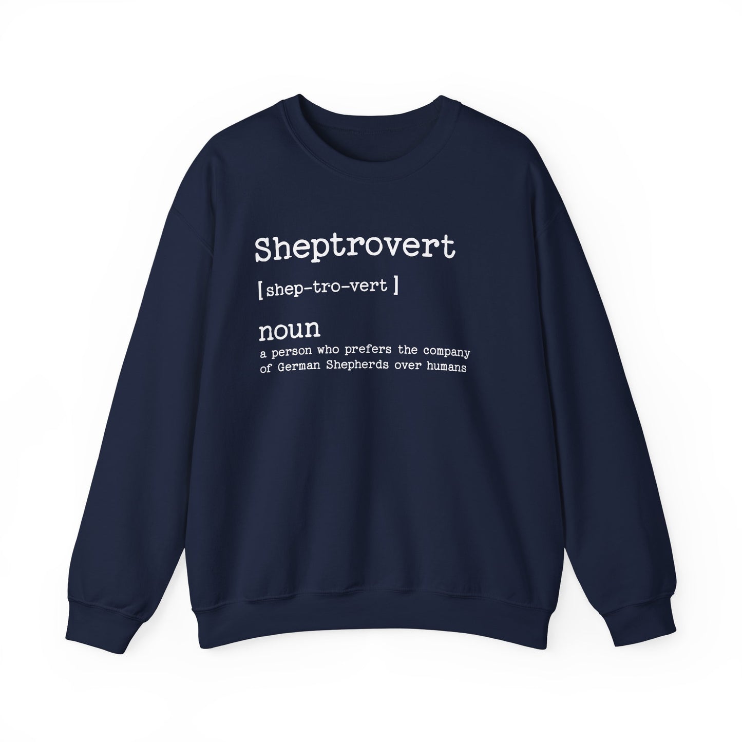 Sheptrovert German Shepherd Crewneck Sweatshirt Navy