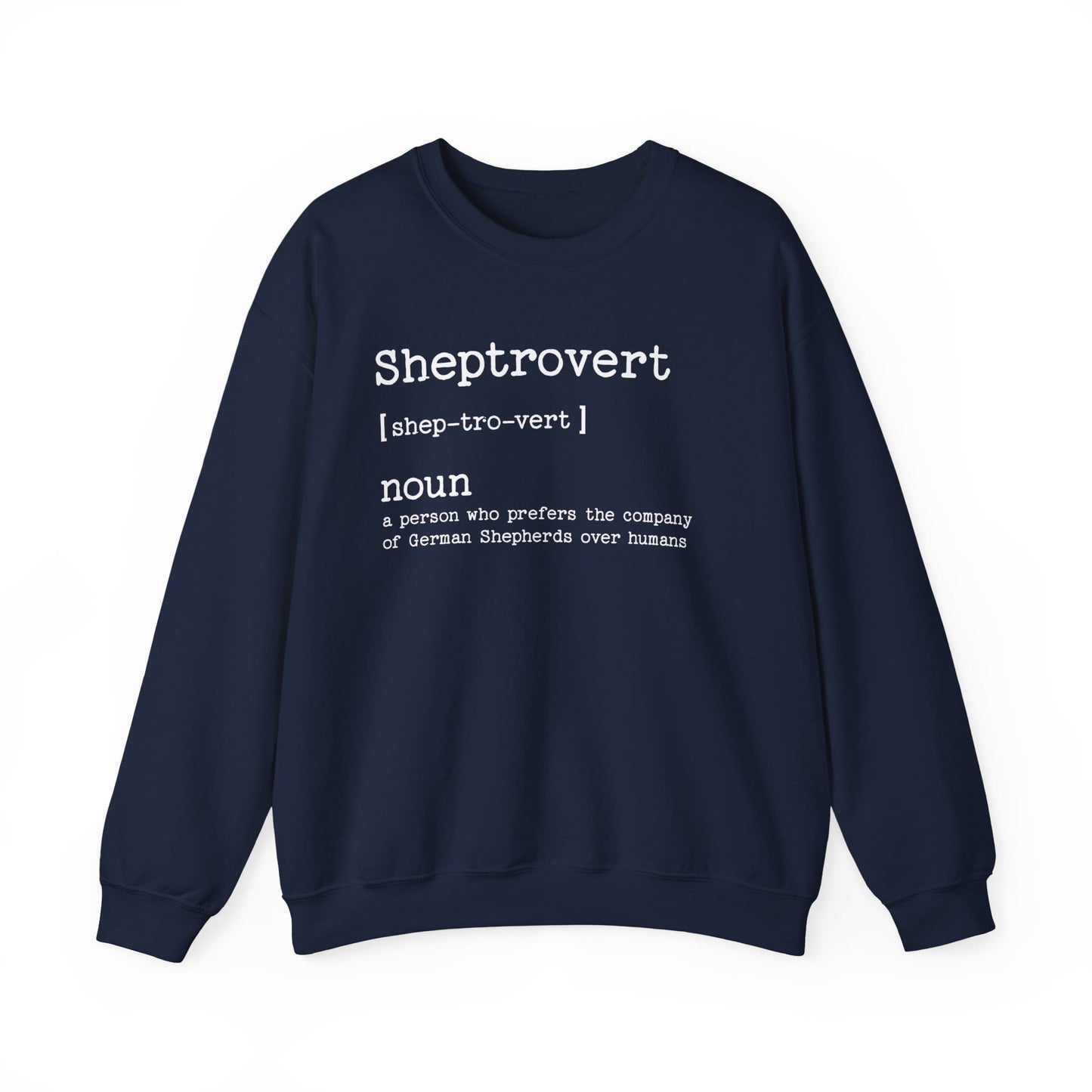 Sheptrovert German Shepherd Crewneck Sweatshirt Navy