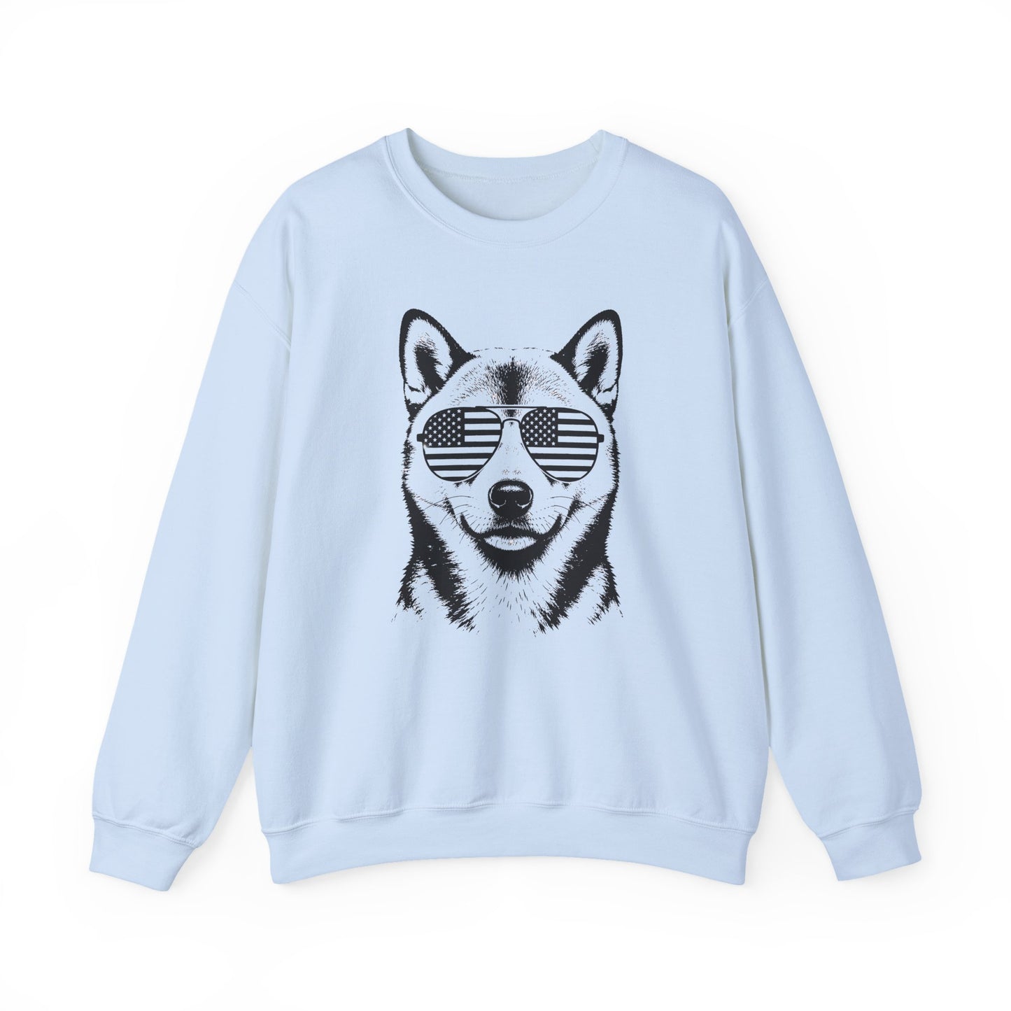 Shiba Inu Flag Shades Crewneck Sweatshirt