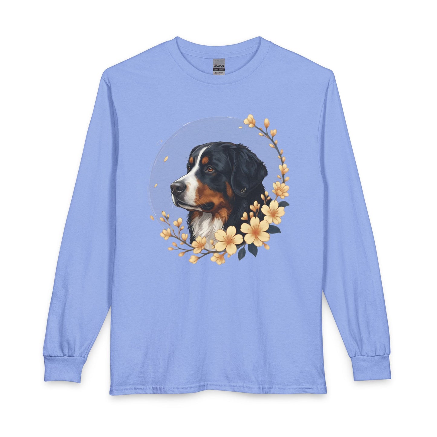 Bernese Mountain Dog Flowers Long Sleeve