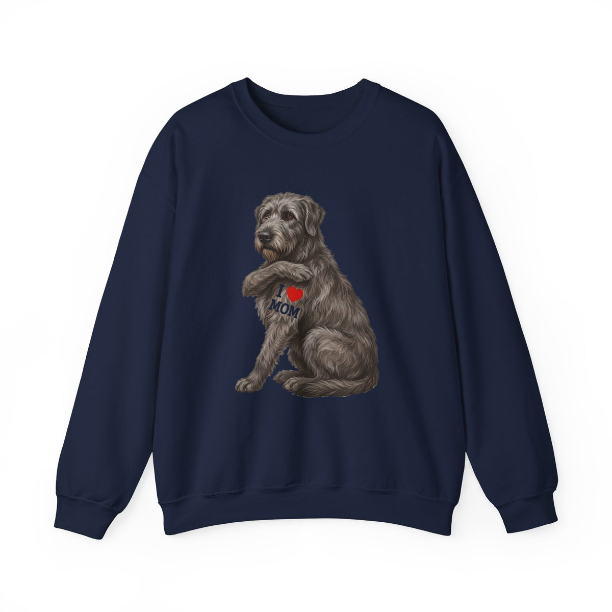 I Love Mom Irish Wolfhound Crewneck Sweatshirt