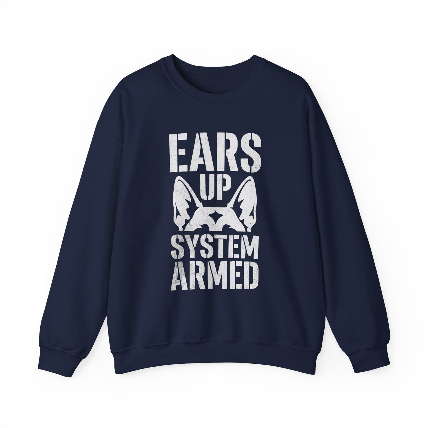 German Shepherd Alarm Crewneck Sweatshirt Navy