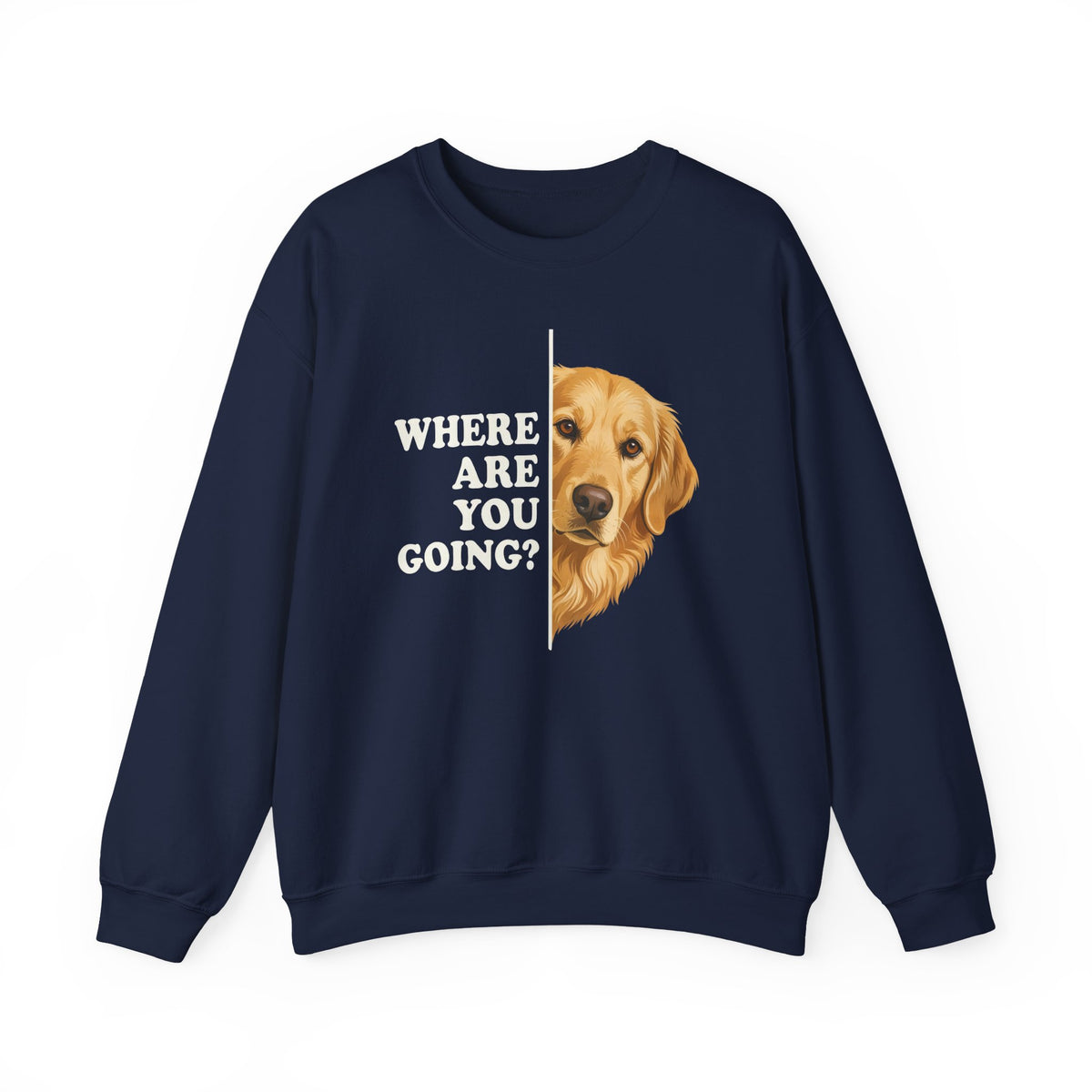 Following Golden Retriever Crewneck Sweatshirt Navy