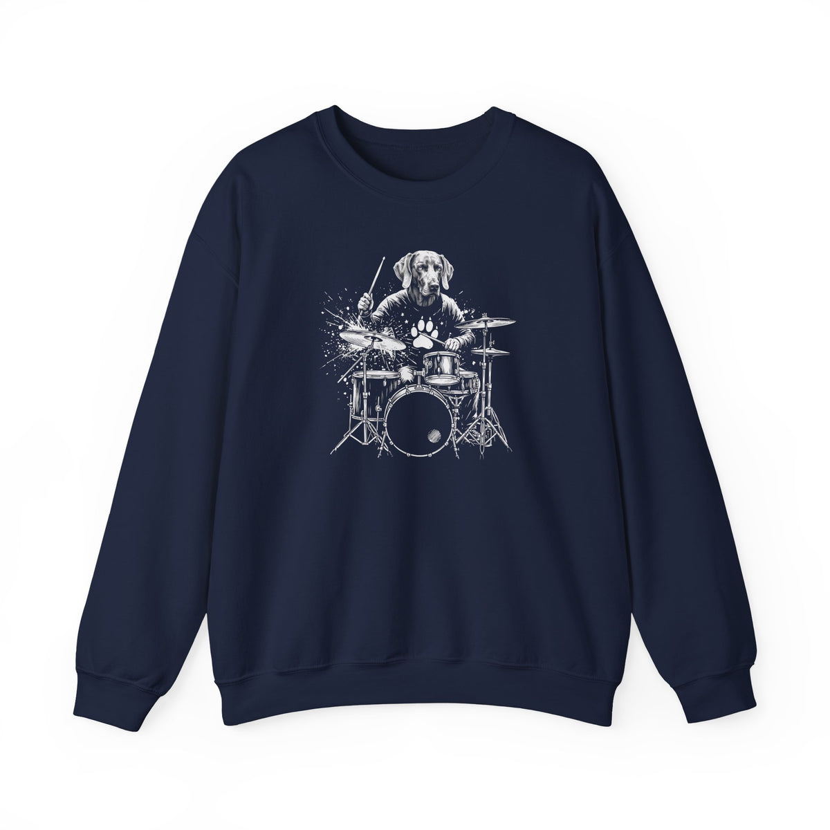 Weimaraner Drummer Crewneck Sweatshirt