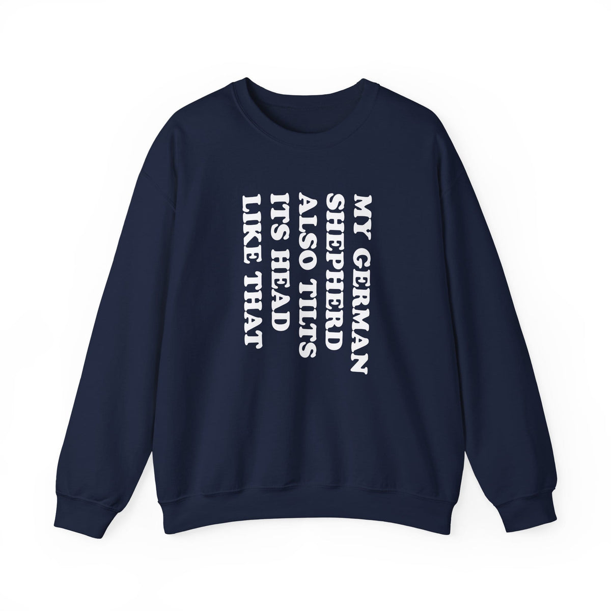 Tilt German Shepherd Crewneck Sweatshirt Navy