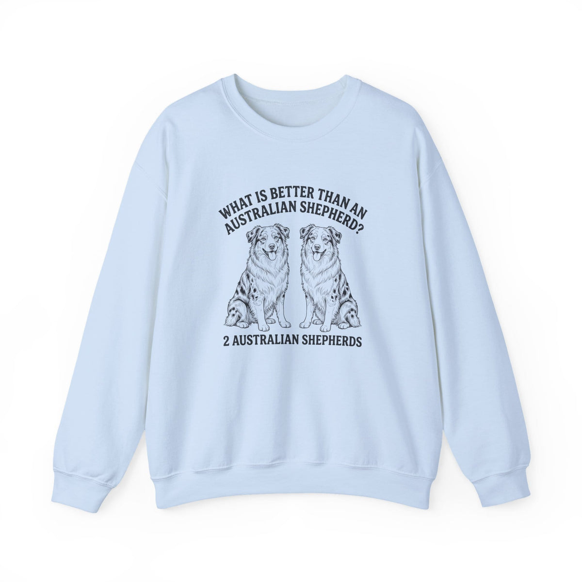 2 Australian Shepherds Crewneck Sweatshirt Light Blue