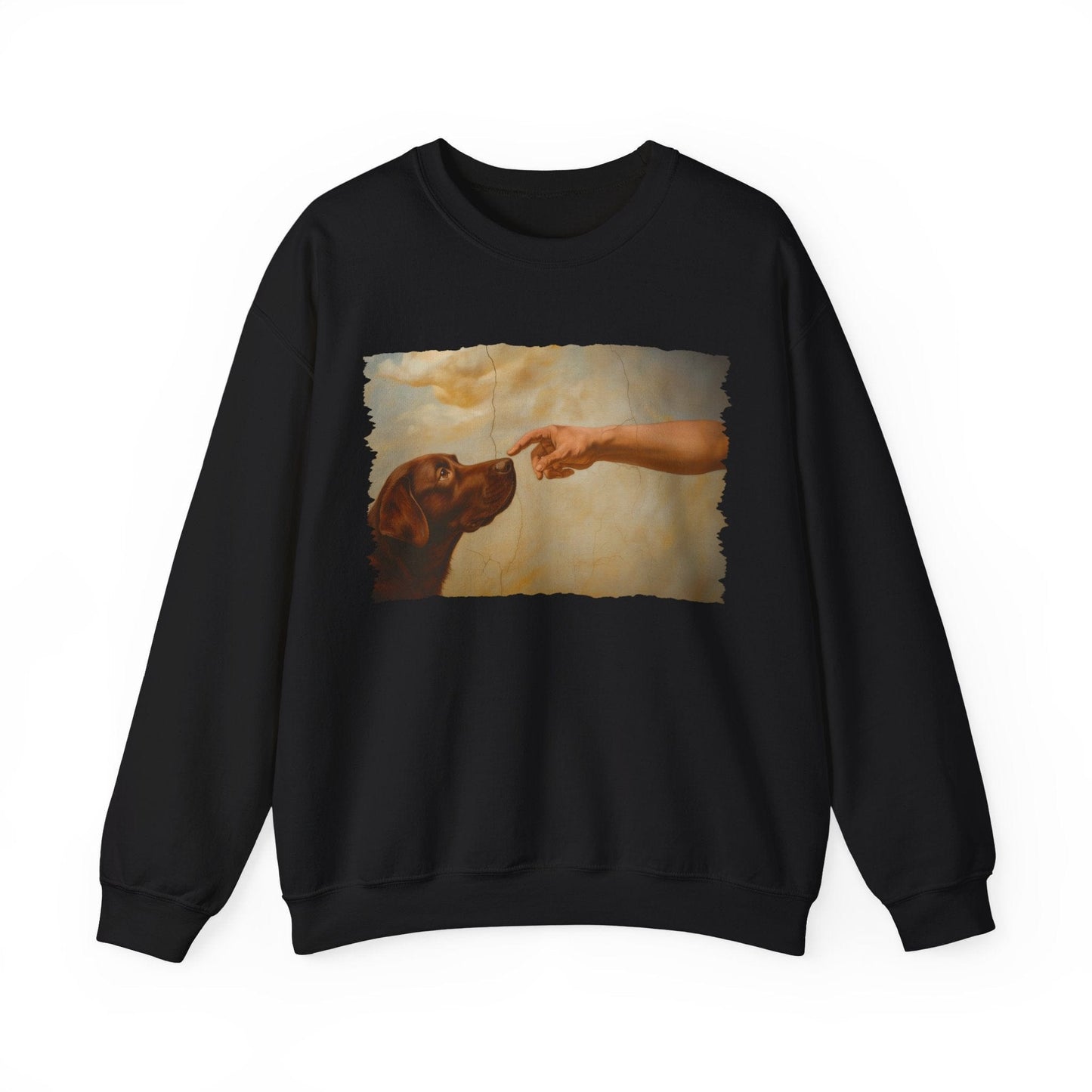 God Creates Chocolate Lab Crewneck Sweatshirt Black