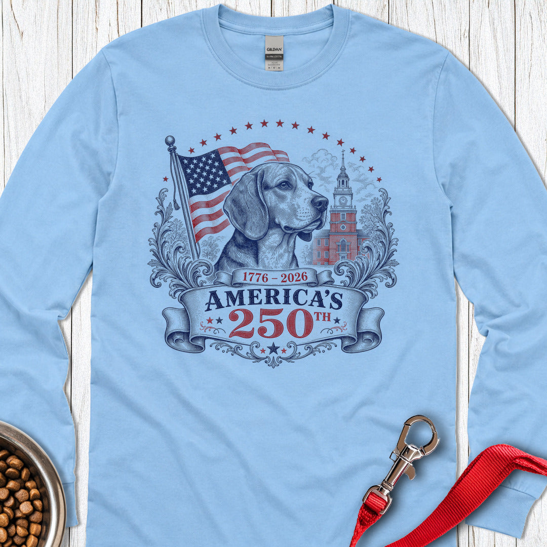 250 Years USA Beagle Long Sleeve Carolina Blue