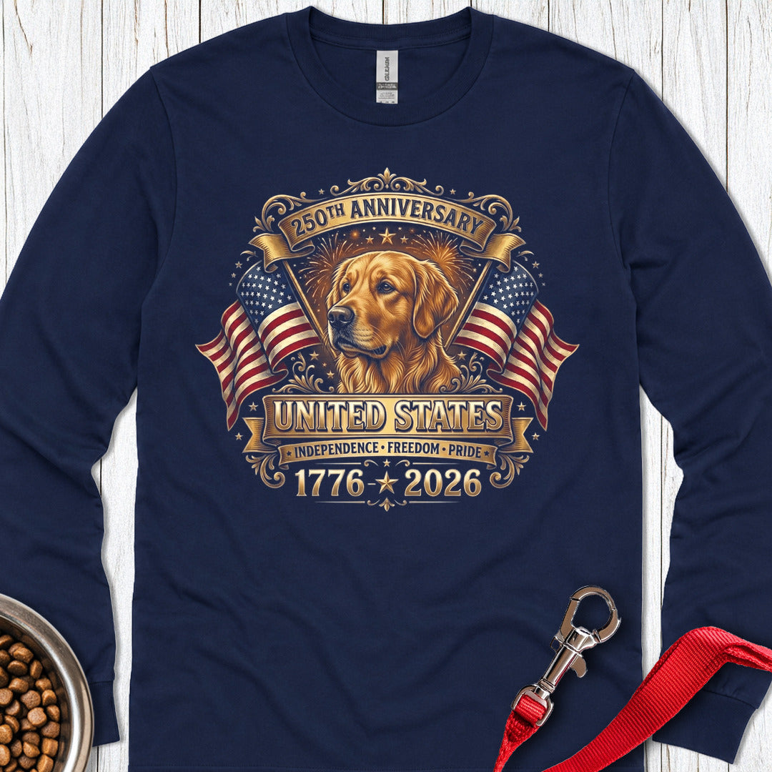 250 Years USA Golden Retriever Long Sleeve β Navy