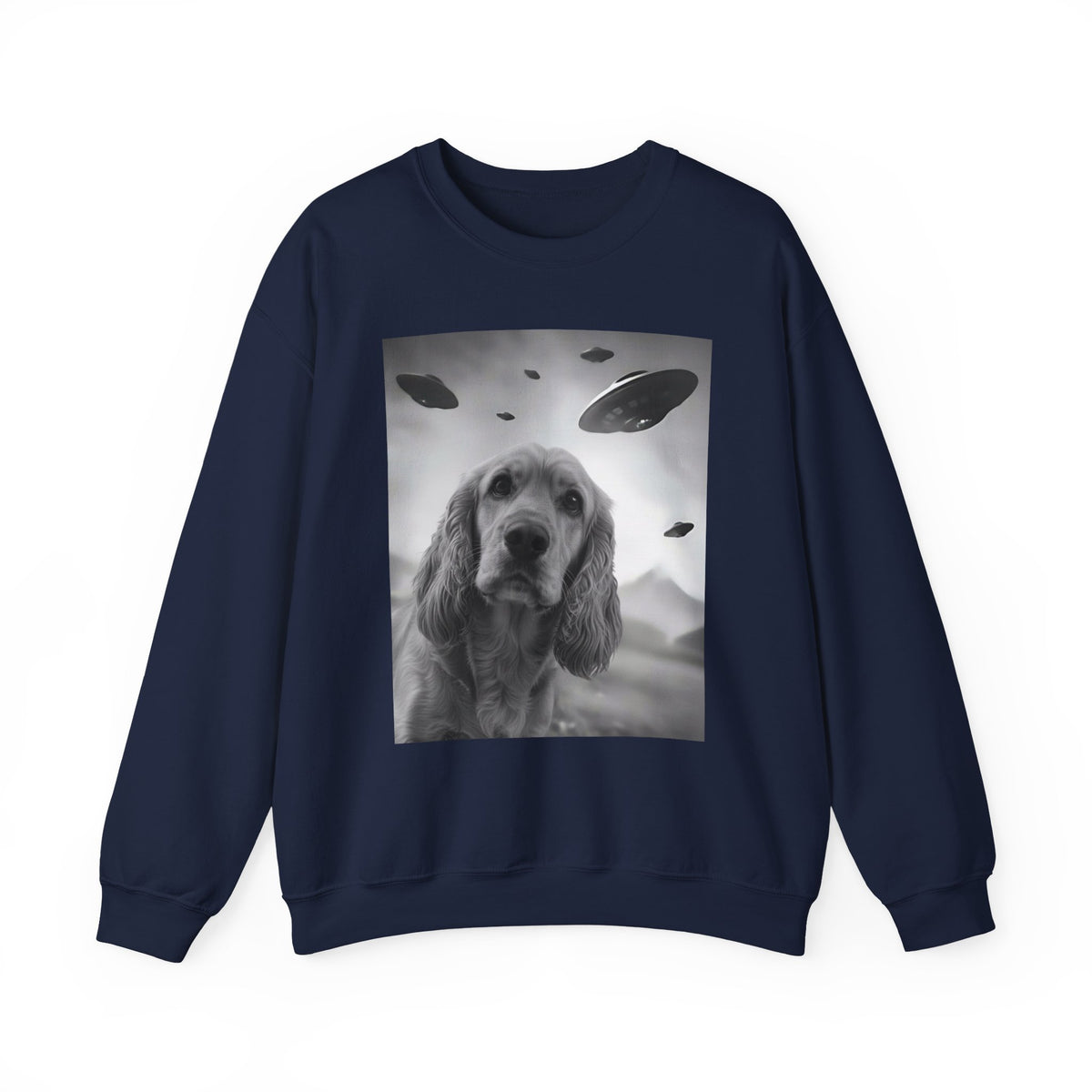Cocker Spaniel UFO Selfie Crewneck Sweatshirt