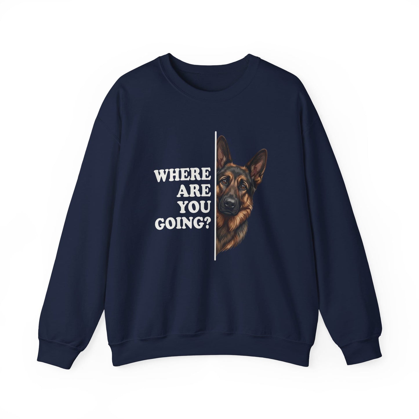Black and Tan GSD Following Crewneck Sweatshirt Navy