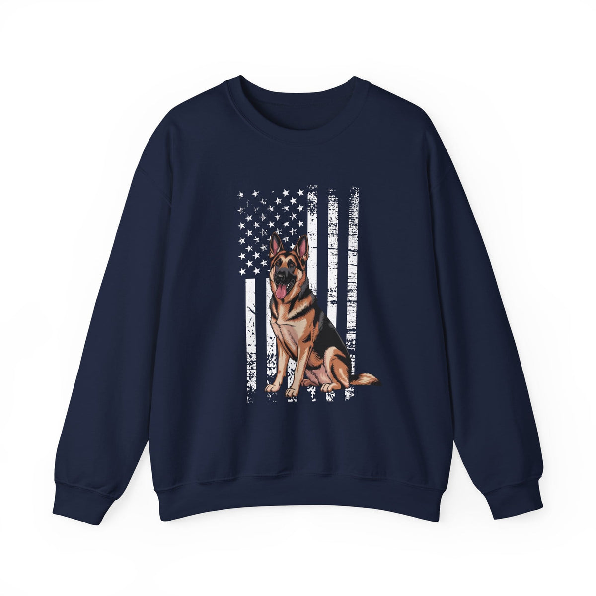 German Shepherd USA Crewneck Sweatshirt Navy