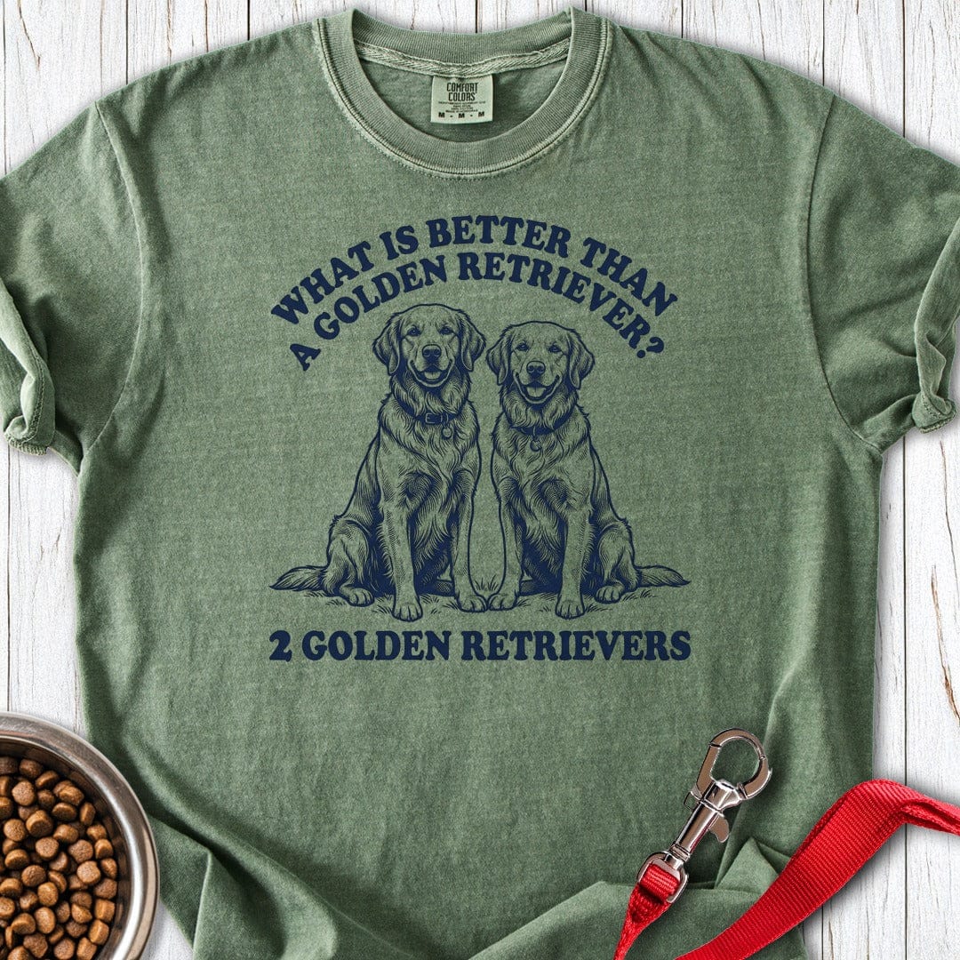 2 Golden Retrievers Premium Tee Moss