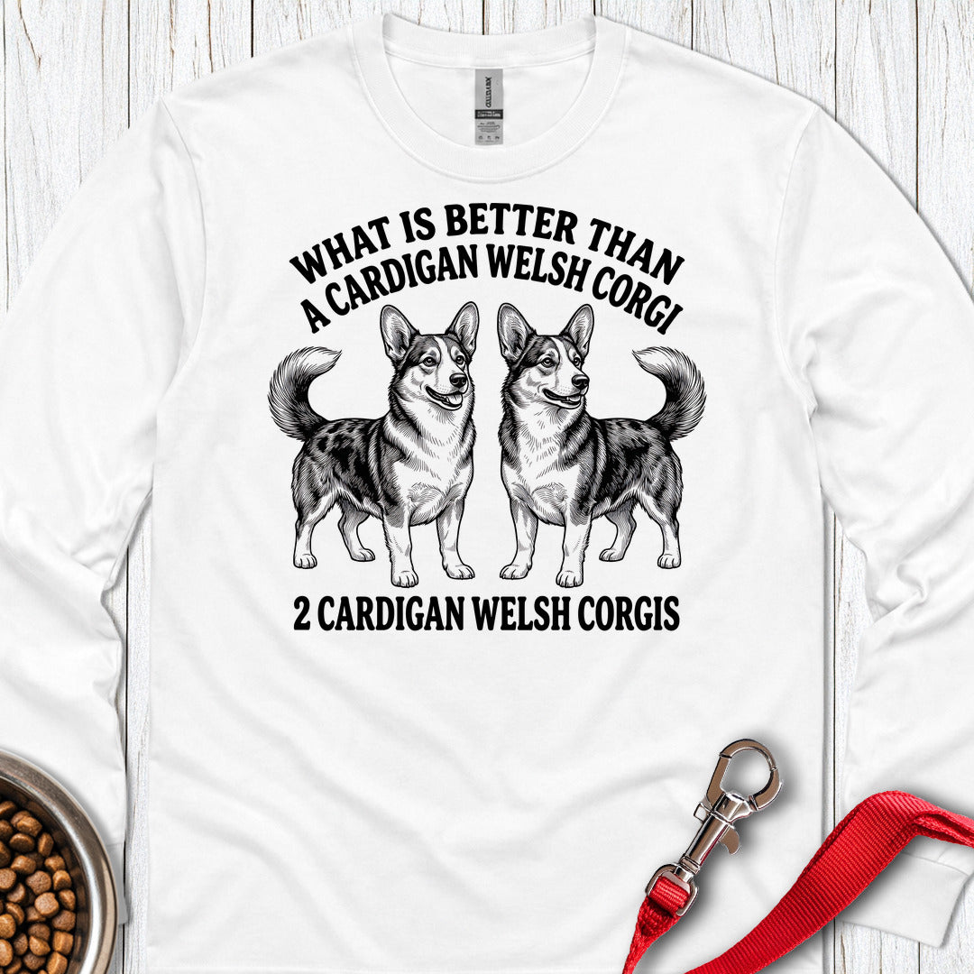 2 Cardigan Welsh Corgi Long Sleeve White