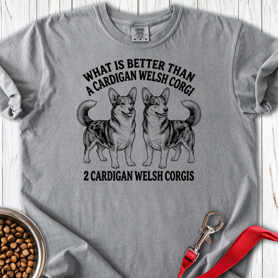 2 Cardigan Welsh Corgi Premium Tee — Grey