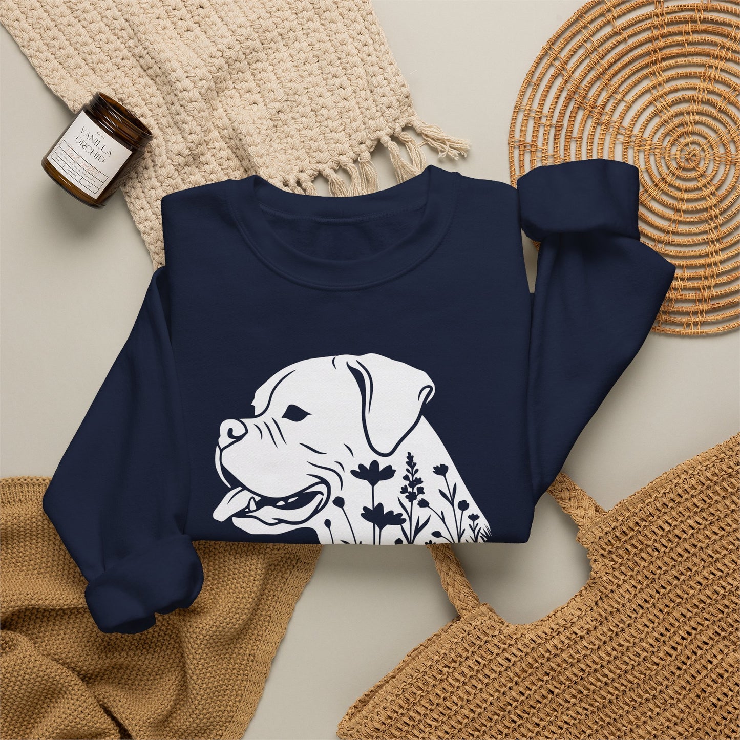Boxer Flowers Crewneck Sweatshirt