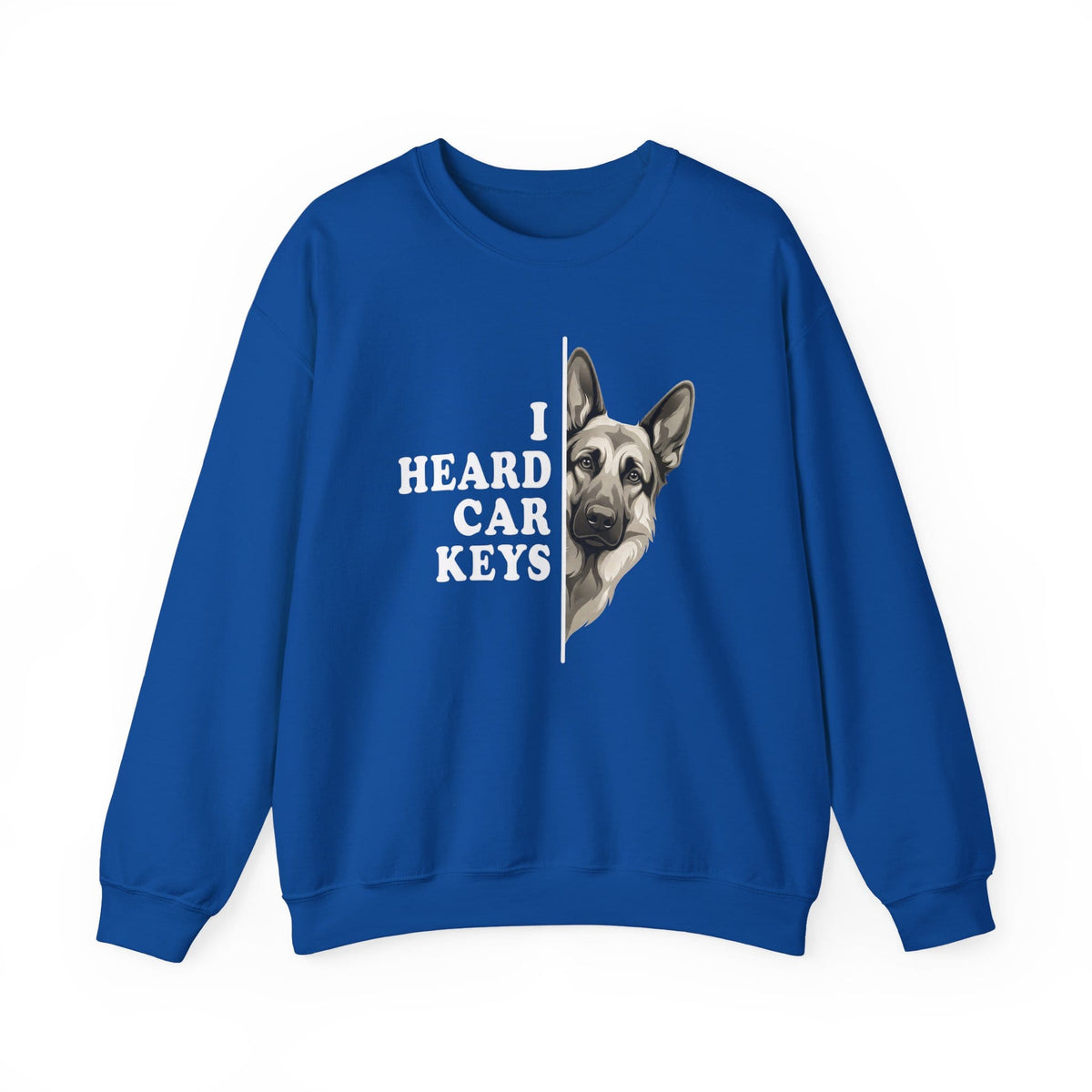 German Shepherd Car Keys Crewneck Sweatshirt Royal