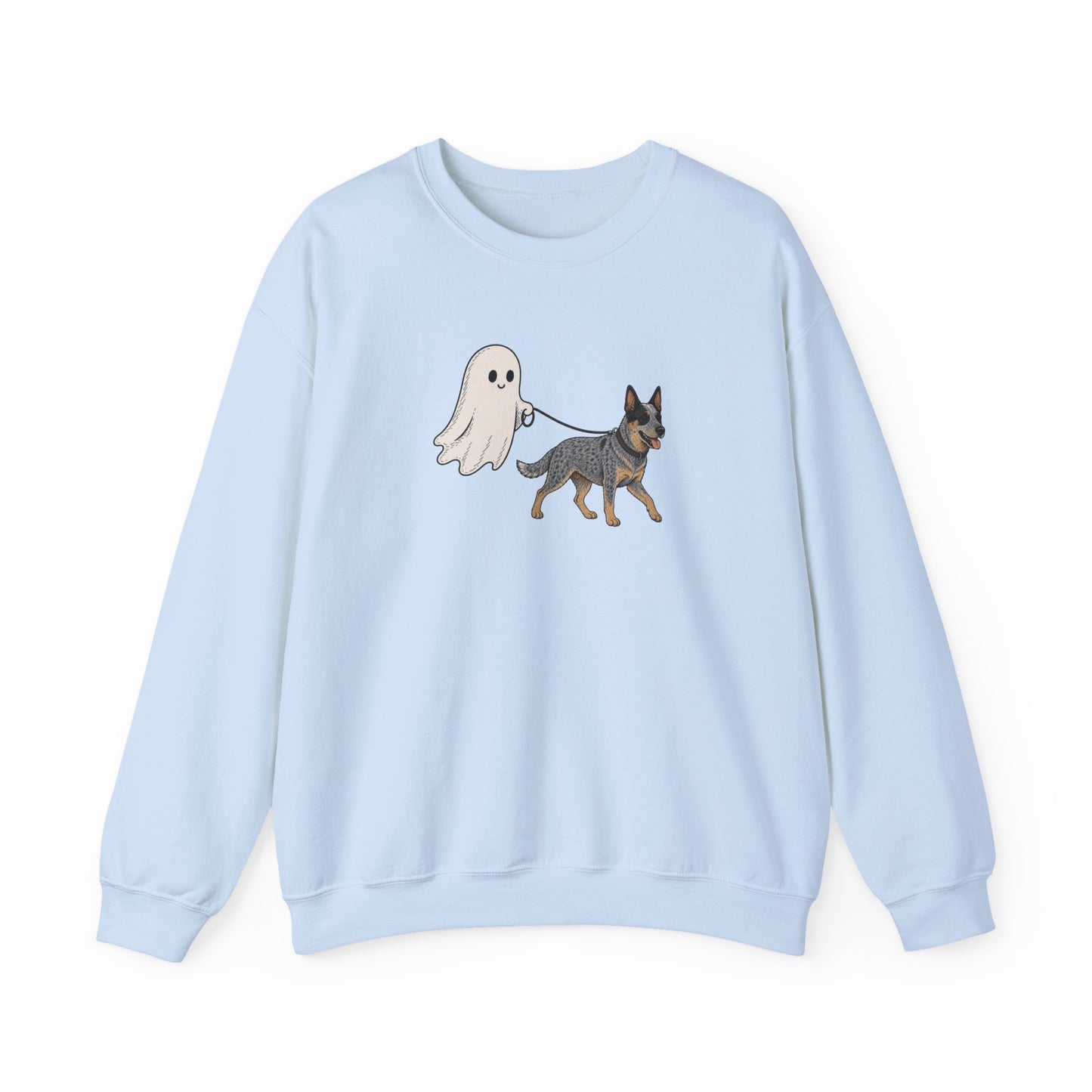 Blue Heeler Ghost Halloween Crewneck Sweatshirt