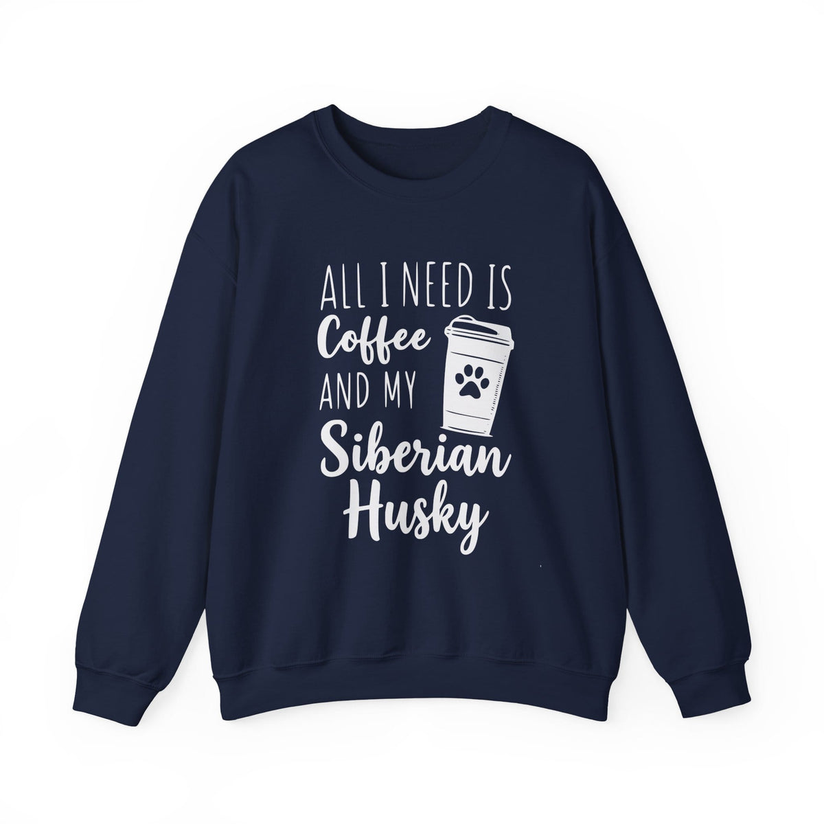Husky Coffee Crewneck Sweatshirt Navy