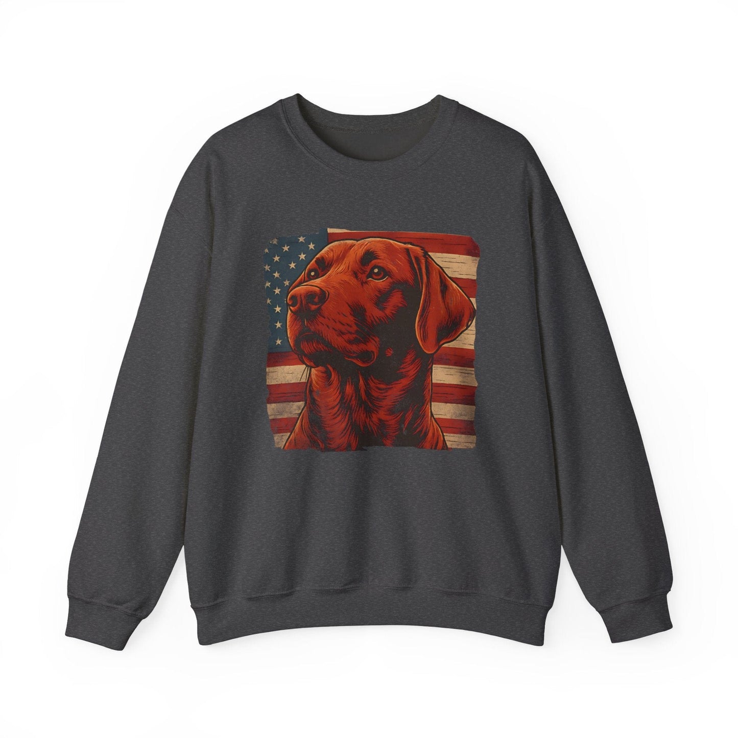 Fox Red Lab USA Crewneck Sweatshirt Dark Heather