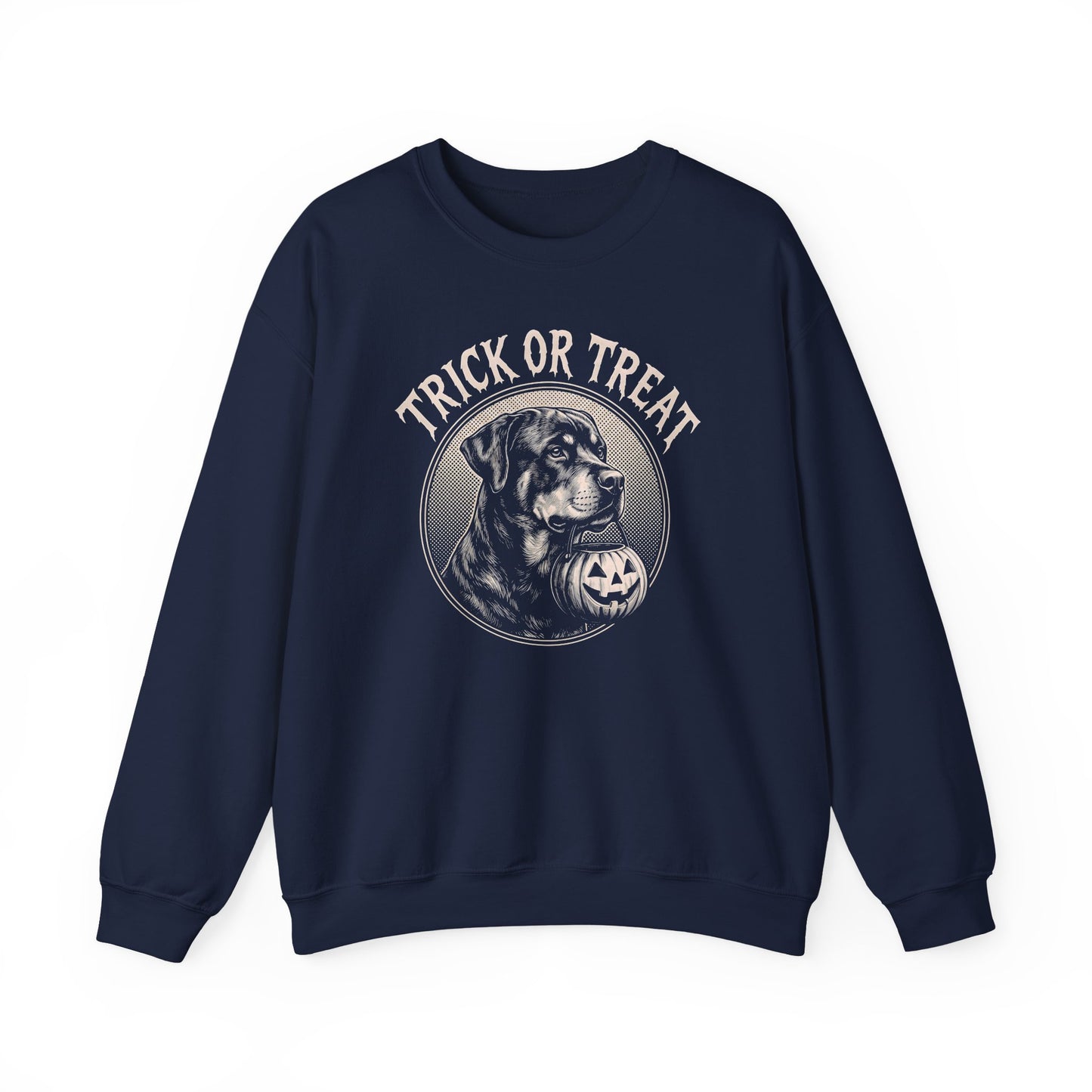 Rottweiler Trick Or Treat Crewneck Sweatshirt