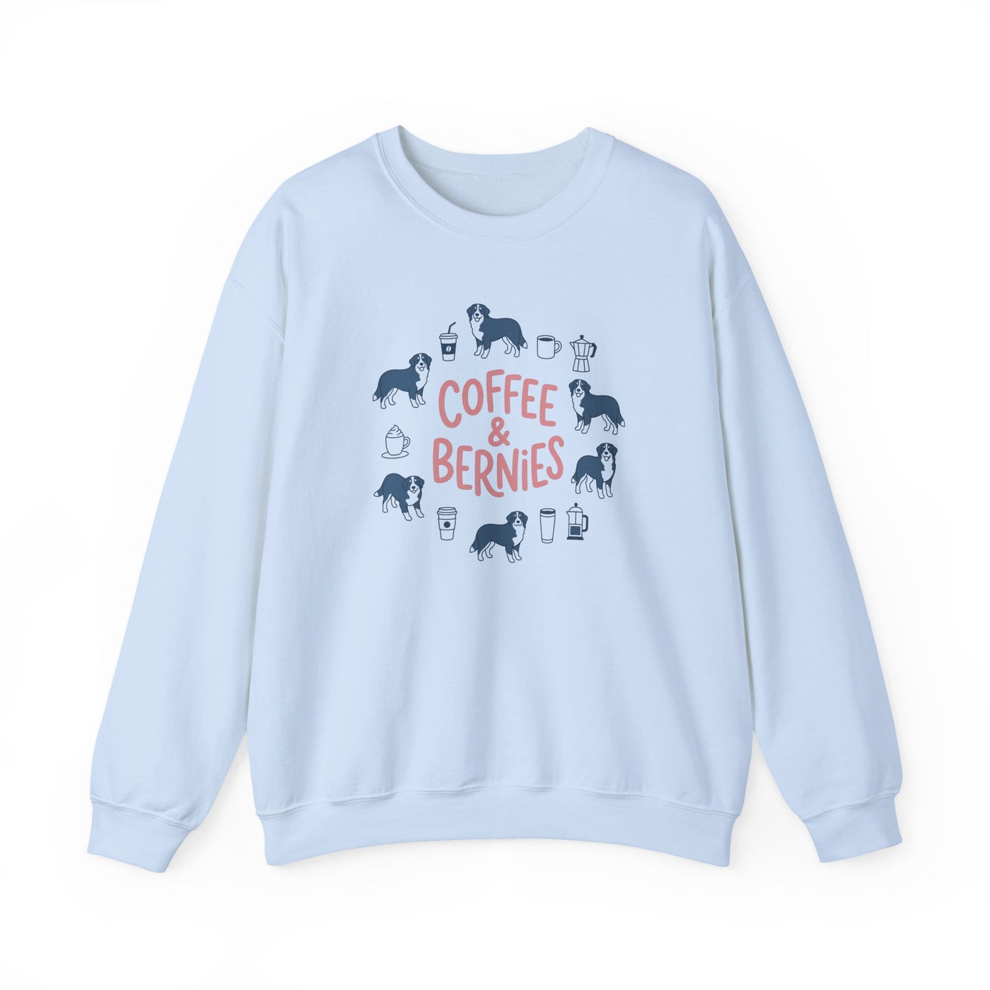 Coffee & Bernies Crewneck Sweatshirt Light Blue