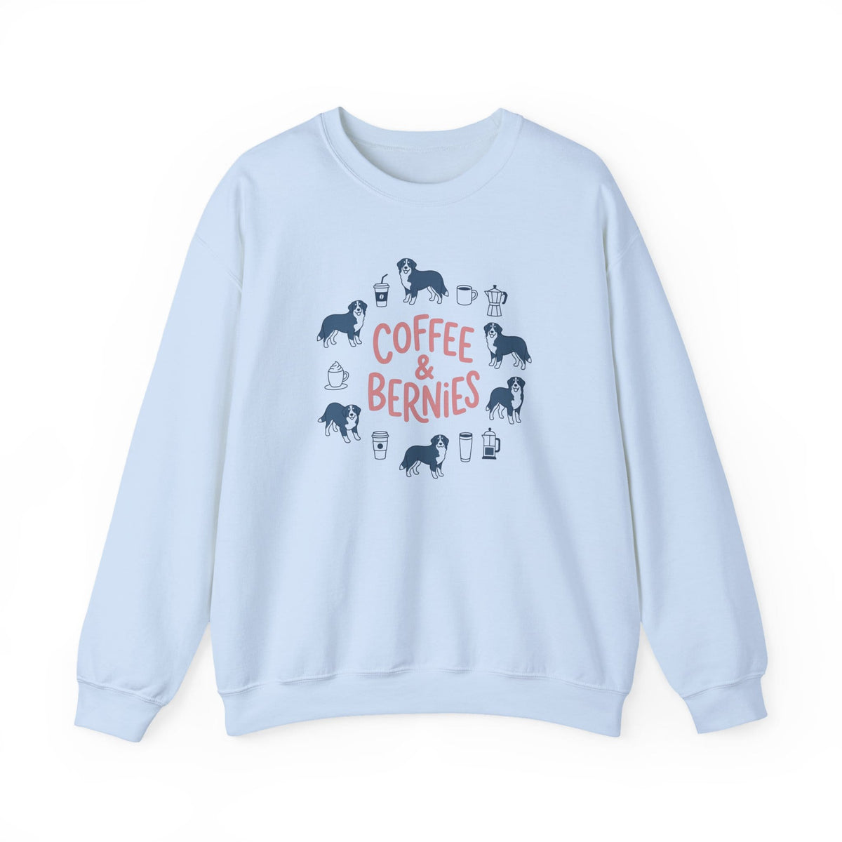 Coffee & Bernies Crewneck Sweatshirt Light Blue