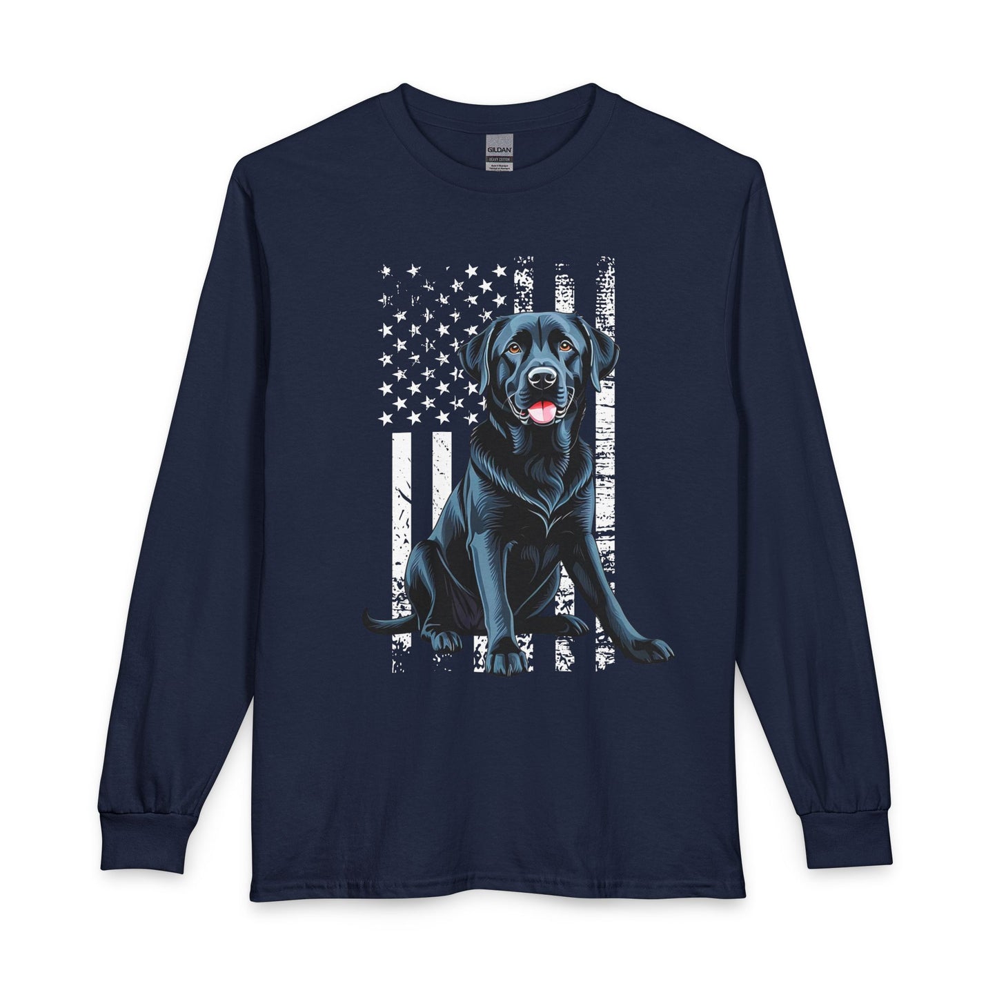 Black Lab USA Flag Long Sleeve