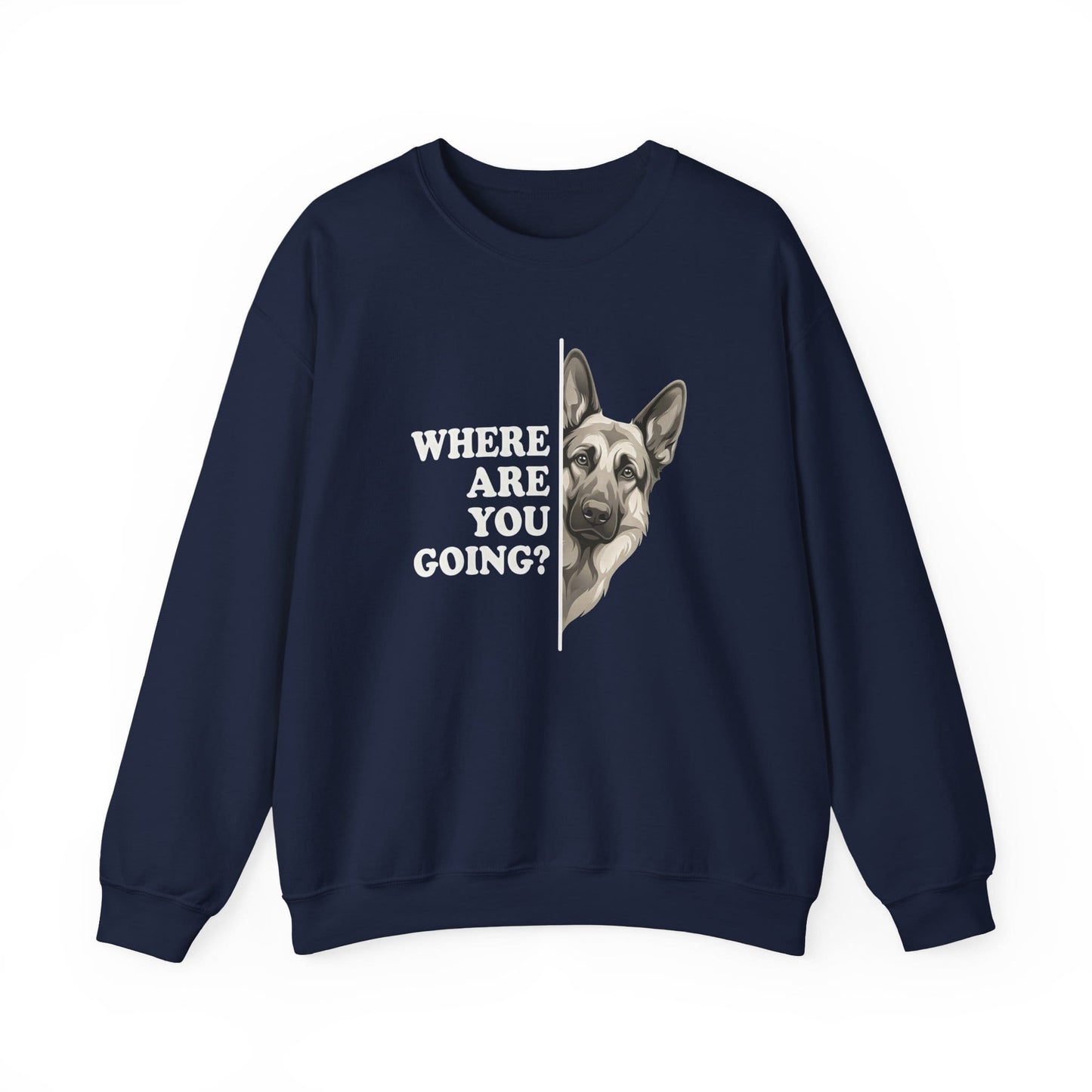 German Shepherd Alert Crewneck Sweatshirt Navy