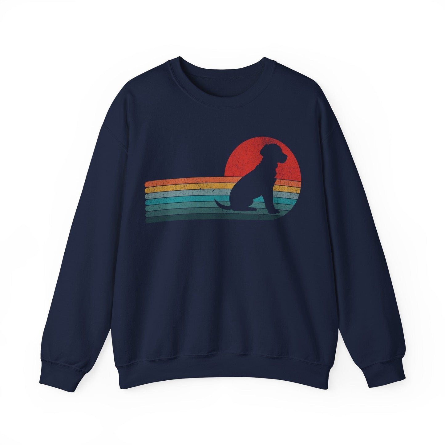 Retro Labrador Crewneck Sweatshirt Navy