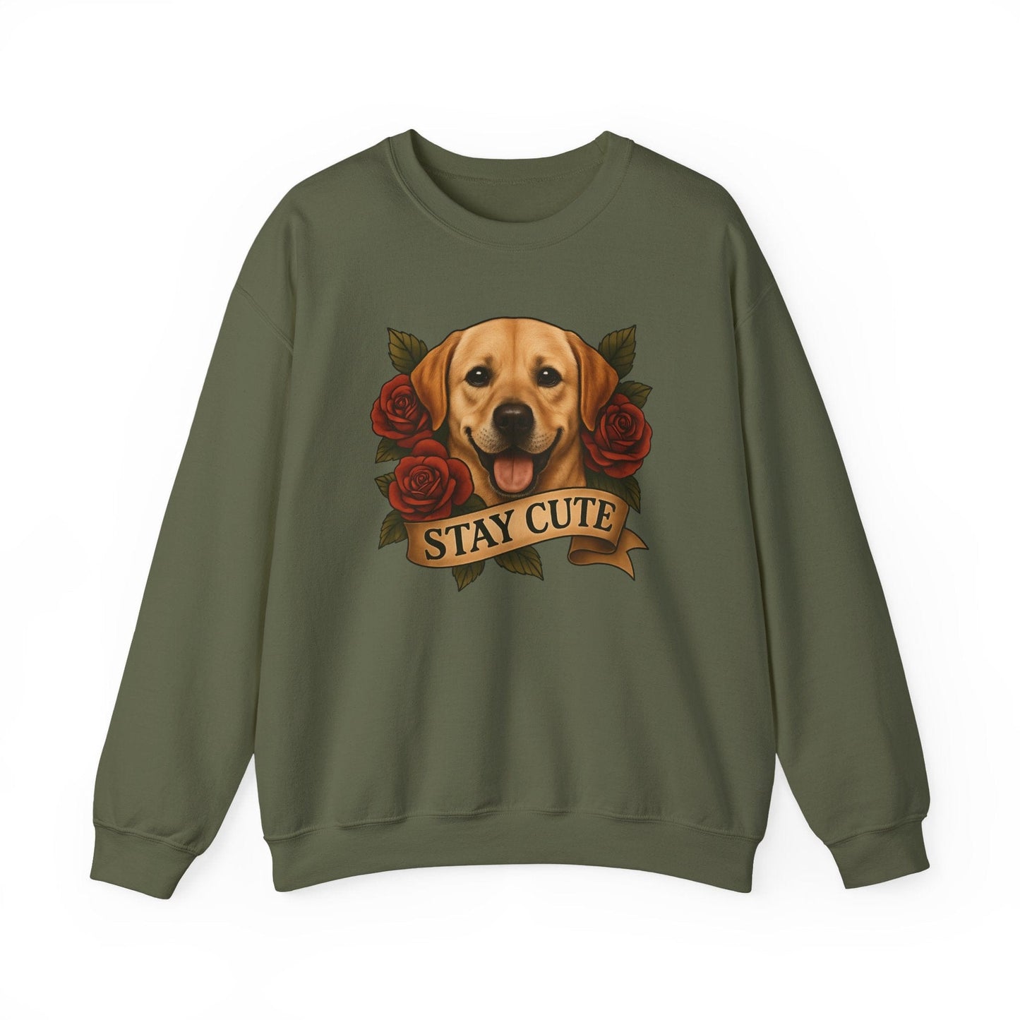 Labrador Tattoo Crewneck Sweatshirt Military Green
