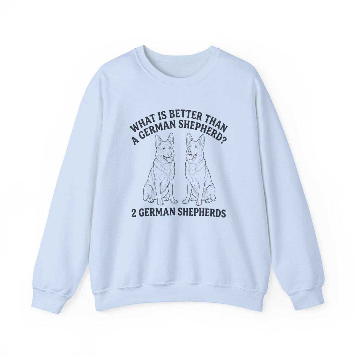 2 German Shepherds Crewneck Sweatshirt Light Blue
