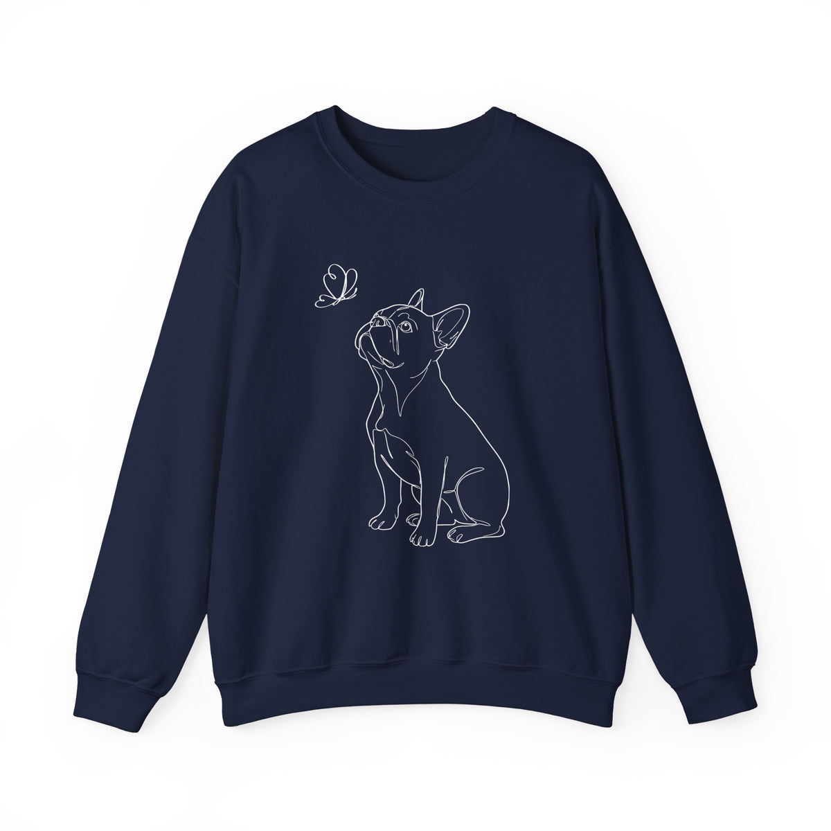French Bulldog Line Art Crewneck Sweatshirt Navy