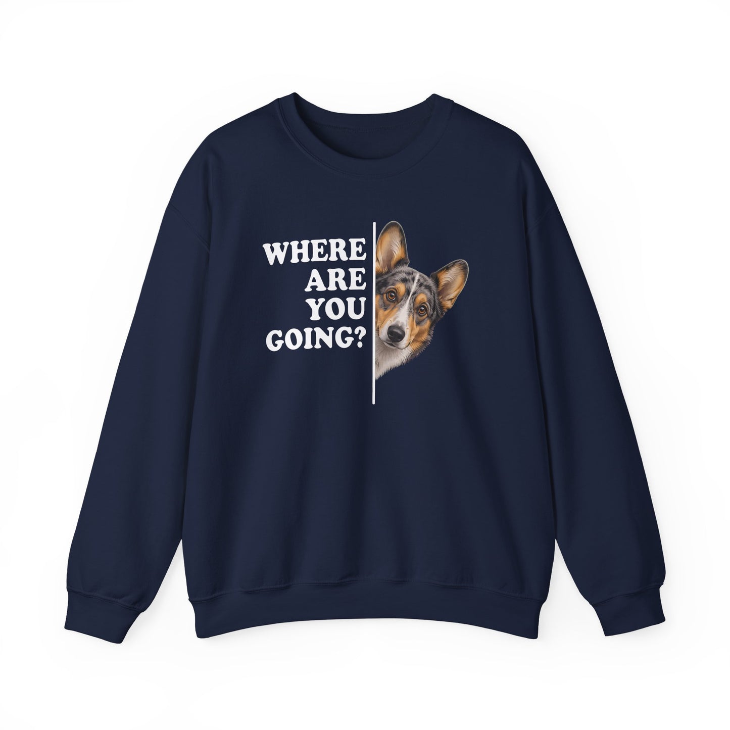 Cardigan Welsh Corgi Blue Merle Where Are You Going Crewneck Sweatshirt