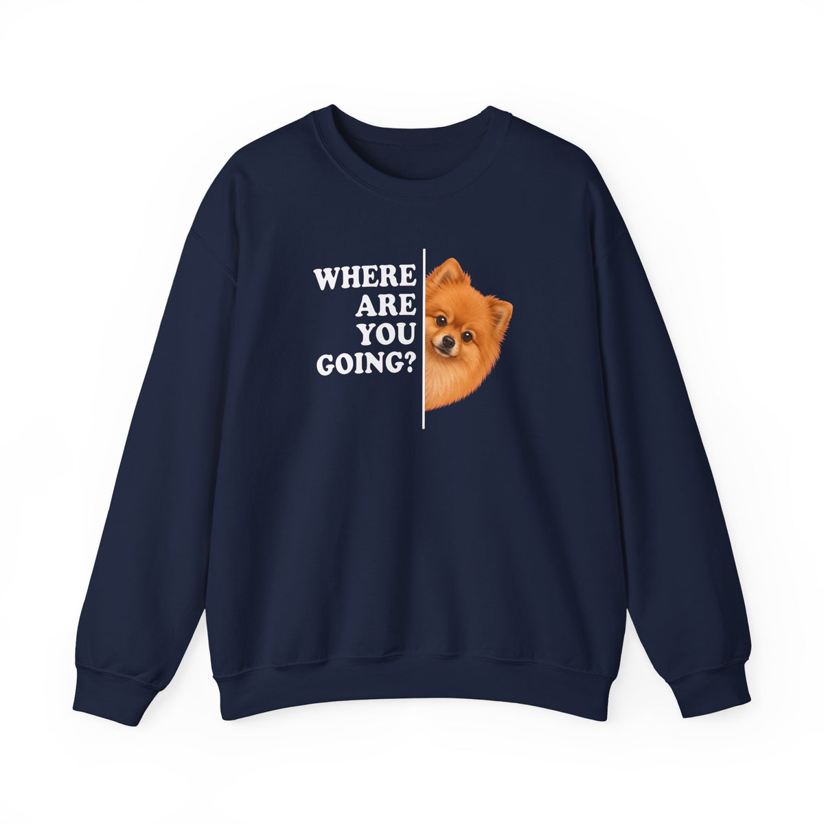 Pomeranian Where Are You Going Crewneck Sweatshirt
