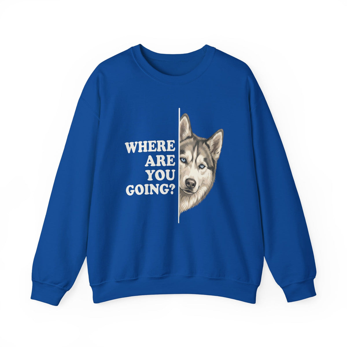 Siberian Husky Alert Crewneck Sweatshirt Royal