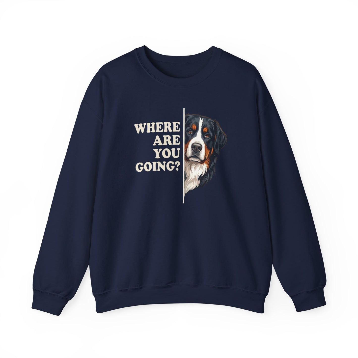 Bernese Mountain Dog Alert Crewneck Sweatshirt Navy