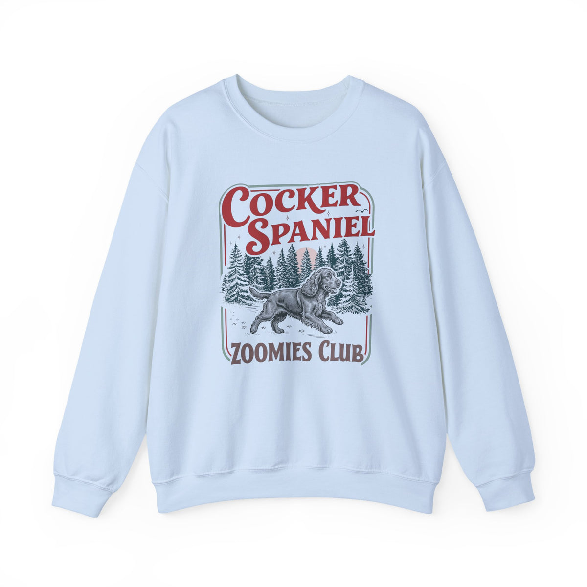 Black Cocker Spaniel Zoomies Club Crewneck Sweatshirt