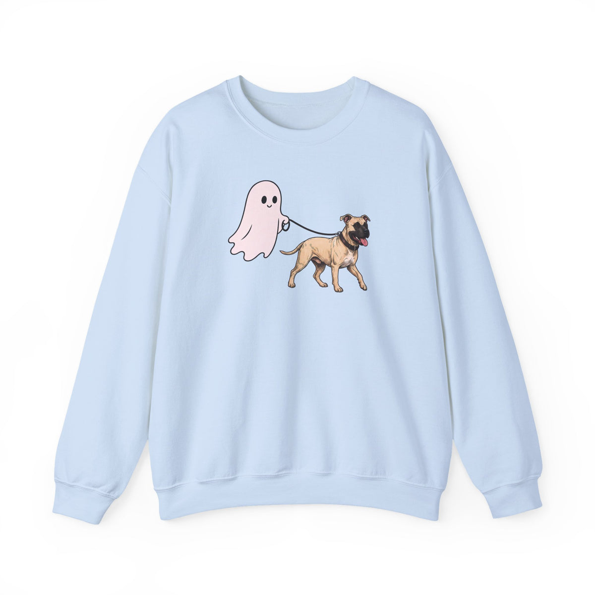 Pitbull Fawn Ghost Walk Crewneck Sweatshirt