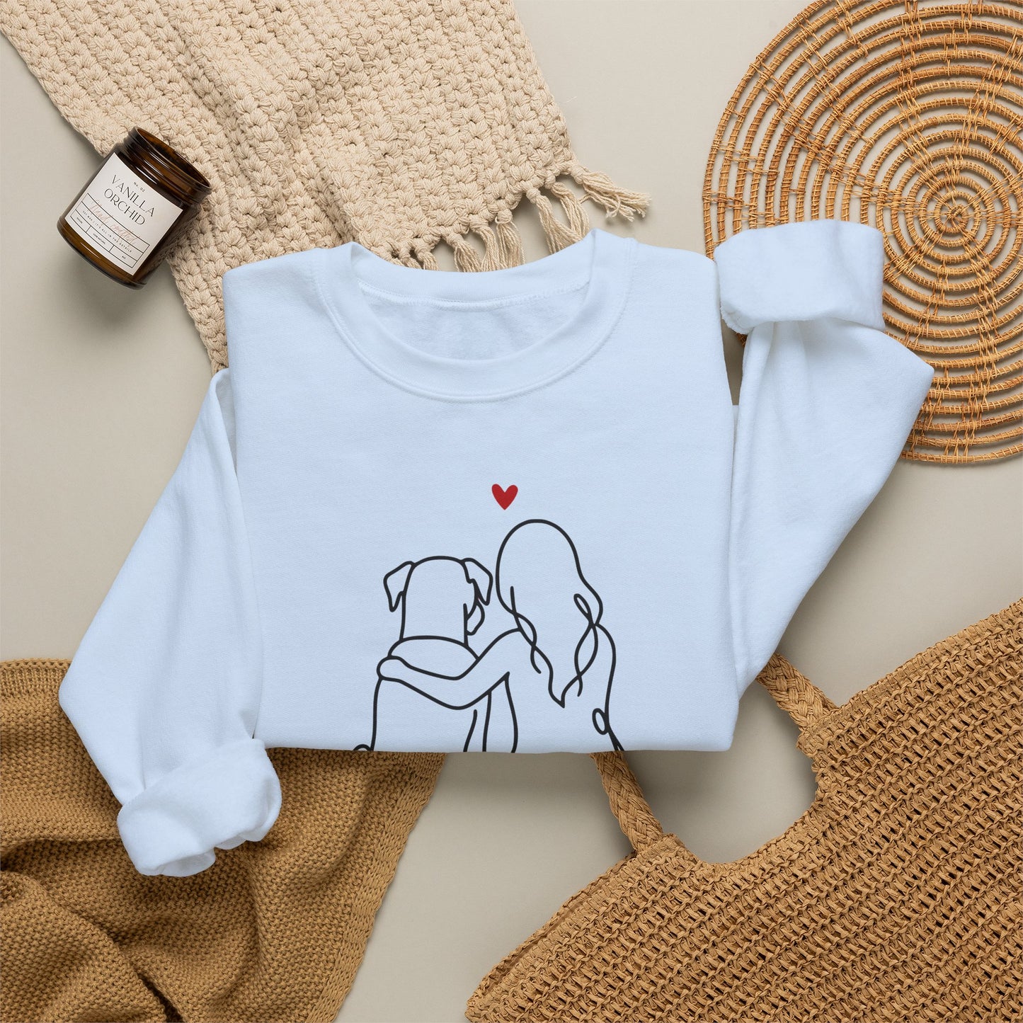 Boxer and Girl Crewneck Sweatshirt