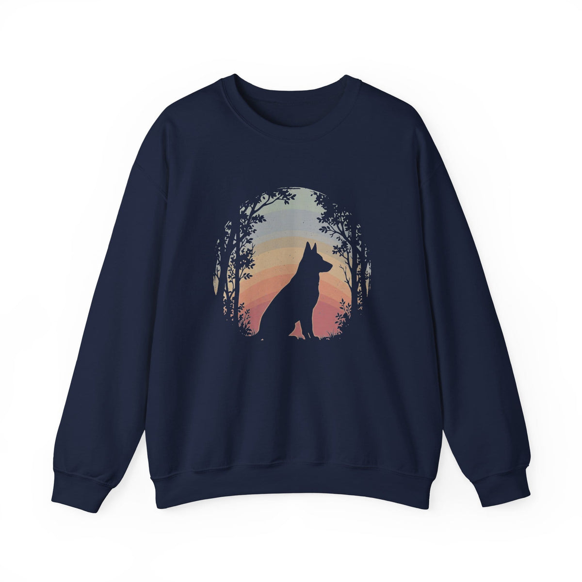 German Shepherd Nature Crewneck Sweatshirt Navy