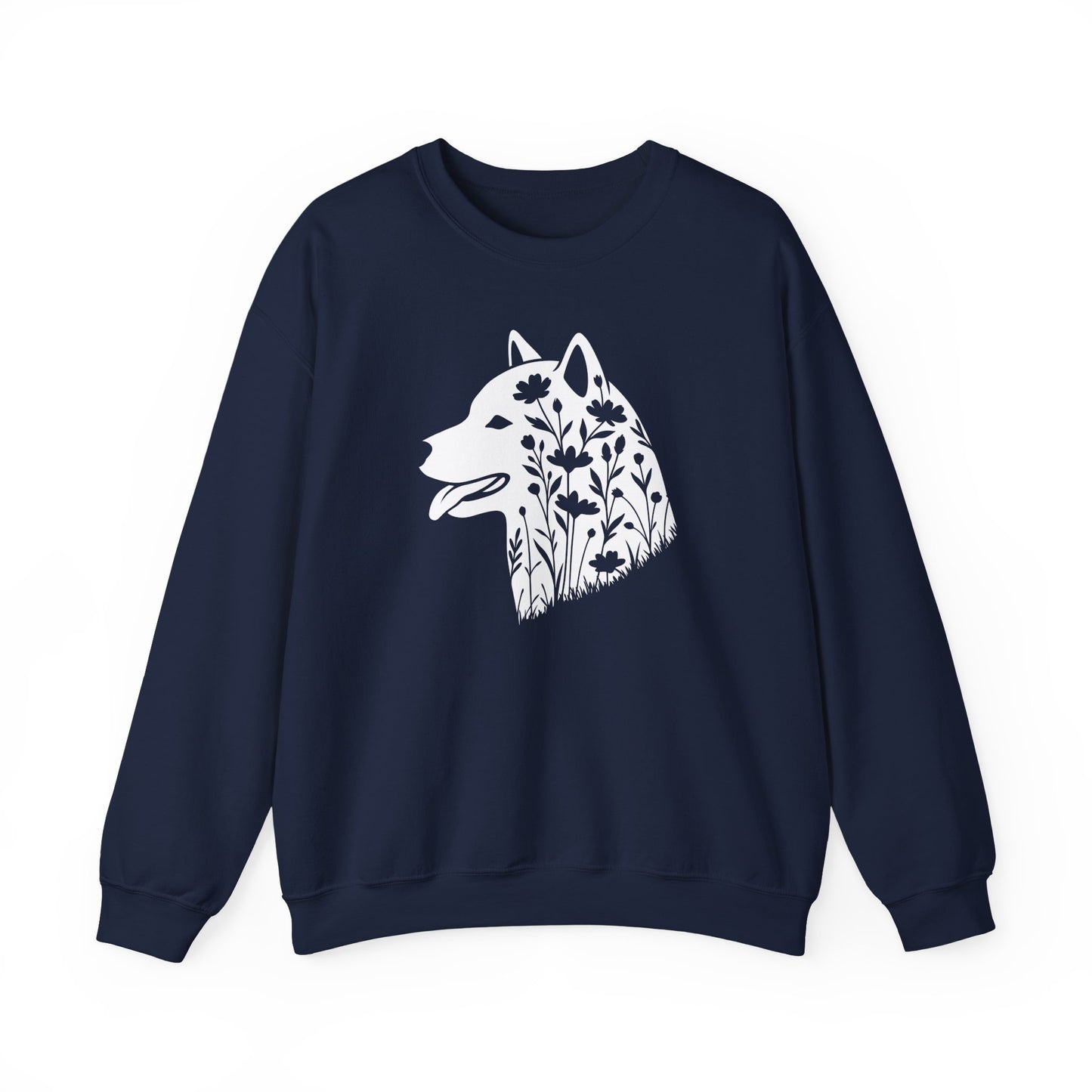 Shiba Inu Flowers Crewneck Sweatshirt