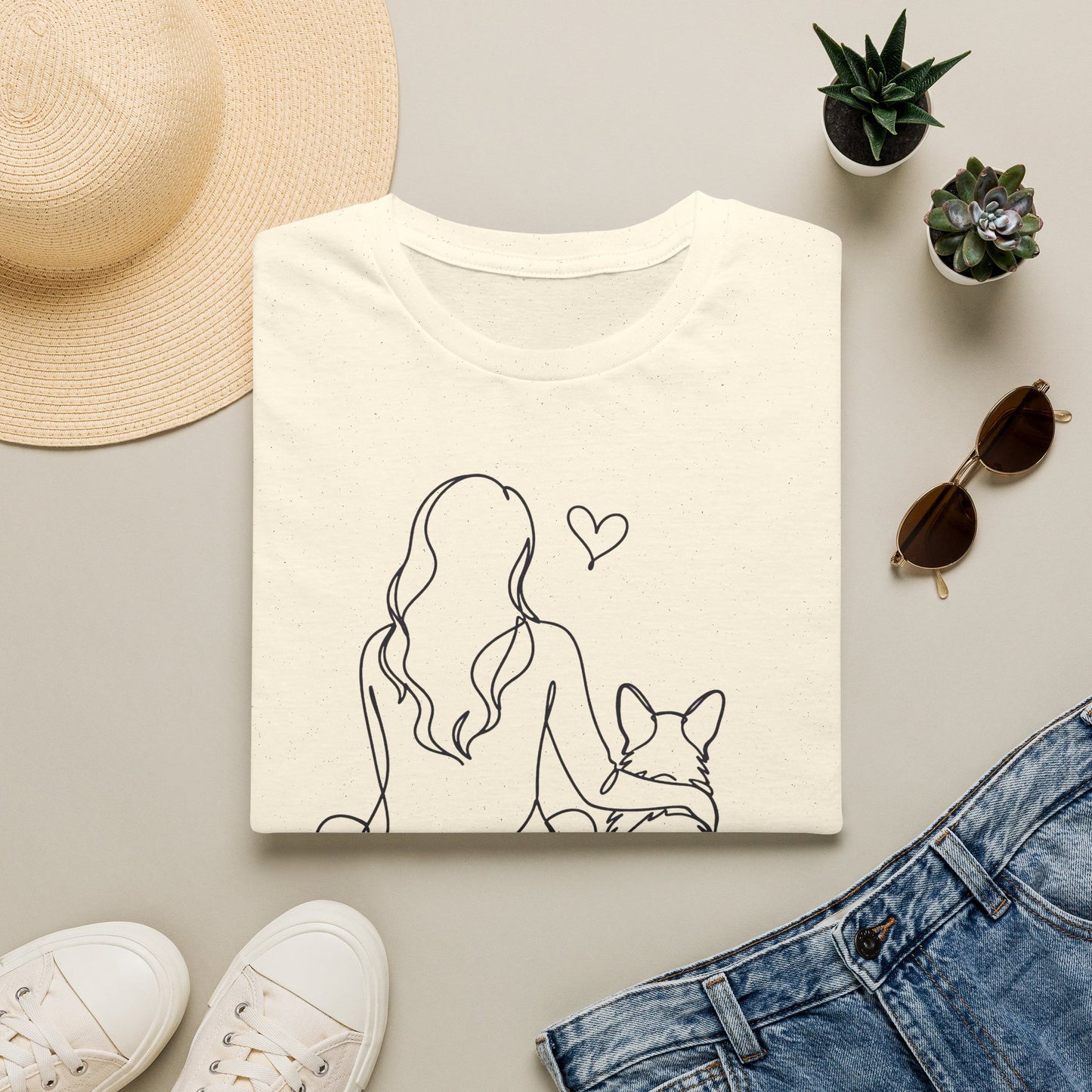 Cardigan Welsh Corgi and Girl
