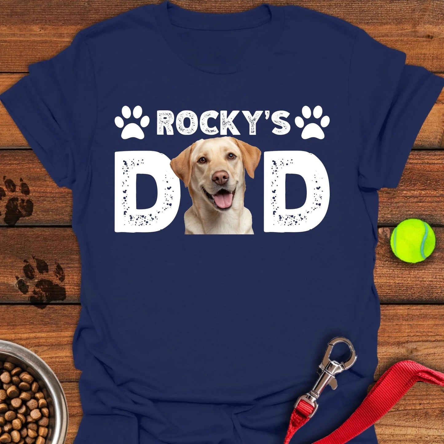 Personalized Lab Dad T-Shirt Unisex Softstyle T-Shirt Navy