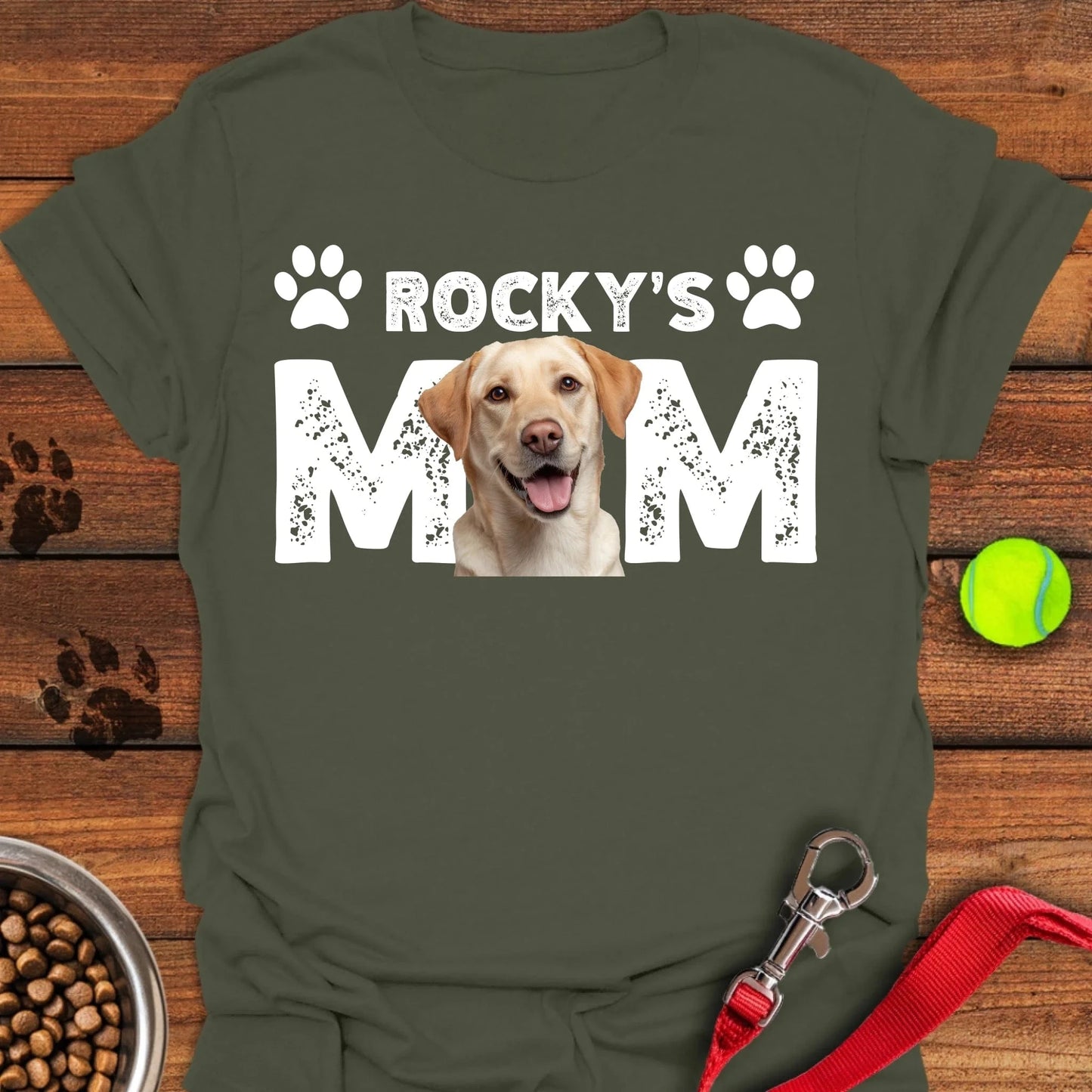 Personalized Lab Mom T-Shirt Unisex Softstyle T-Shirt Military Green