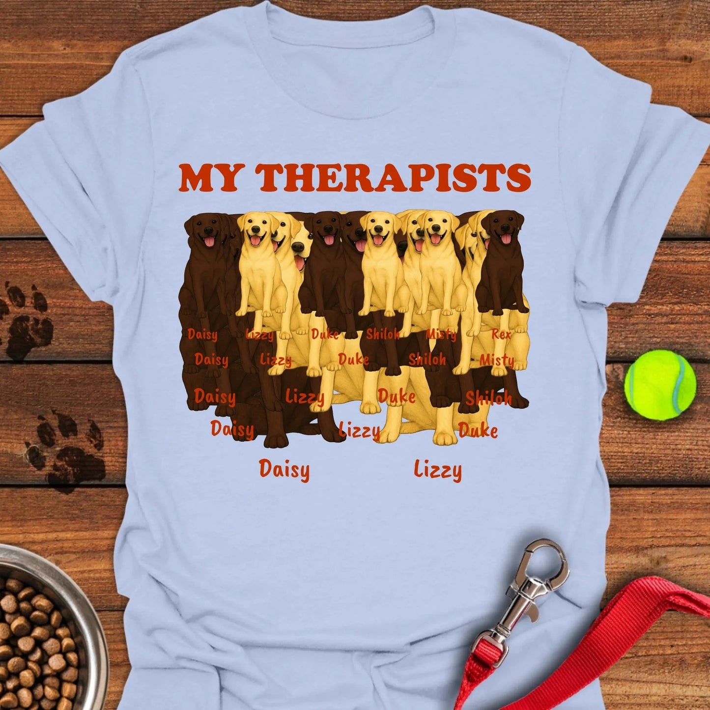 Personalized Therapist Labrador T-Shirt Unisex Softstyle T-Shirt Light Blue