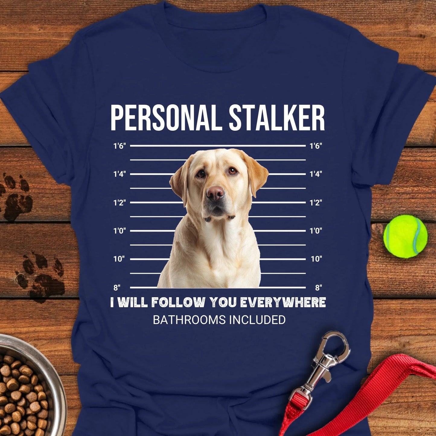 Personalized Labrador Stalker T-Shirt Unisex Softstyle T-Shirt Navy