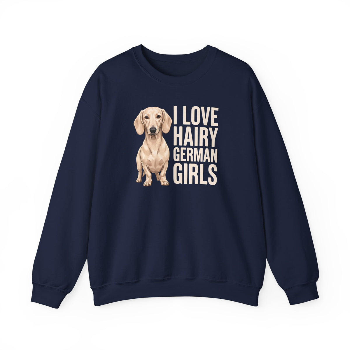Dachshund Hairy German Girls Cream Crewneck Sweatshirt