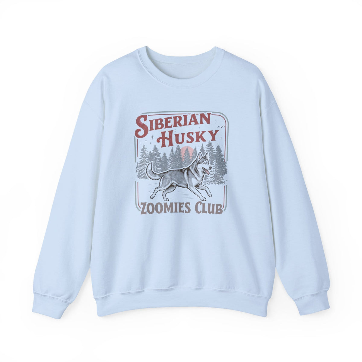 Husky Zoomies Club Crewneck Sweatshirt Light Blue