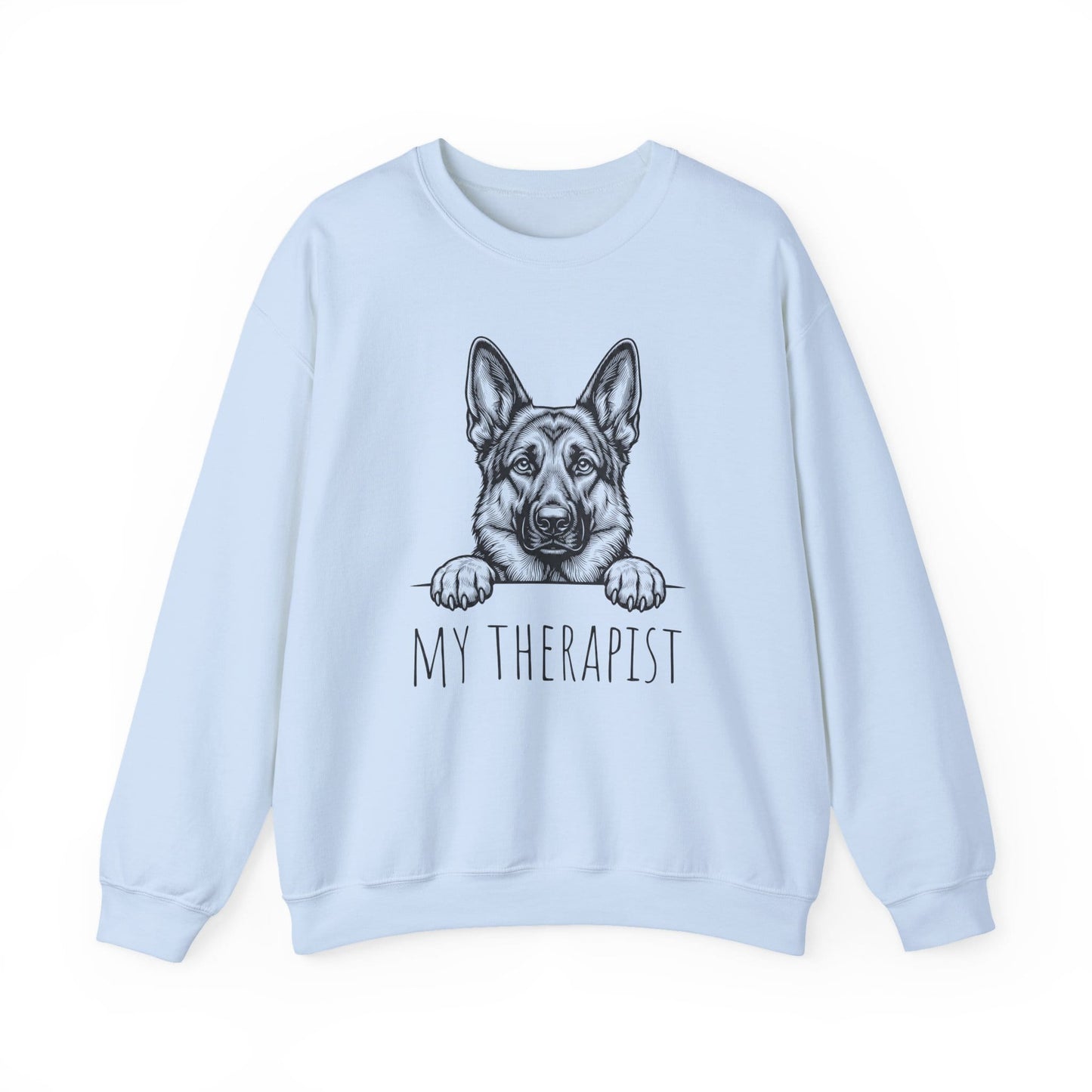 German Shepherd Theraphist Crewneck Sweatshirt Light Blue